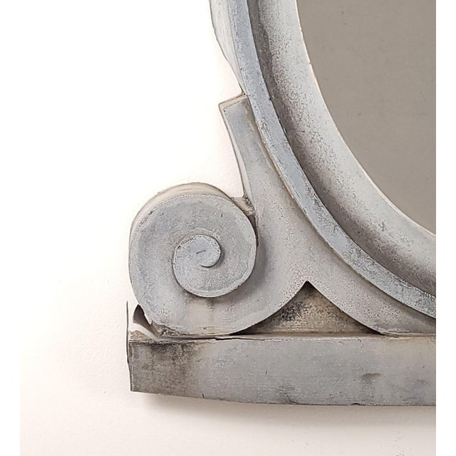 19th Century French Gray Zinc Wall Mirror For Sale - Image 4 of 8