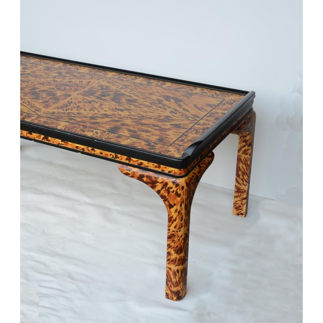 Brown 1990s Hand-Painted Faux Turtle Shell Coffee Table For Sale - Image 8 of 8