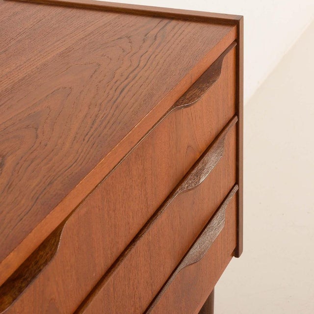 Brown Small Danish Teak Chest of Drawers, 1960s For Sale - Image 8 of 10