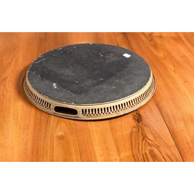 Early 20th Century French Tôle Tray with Hand-Painted Bouquet of Roses and Pierced Gallery For Sale - Image 12 of 12