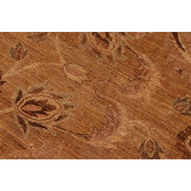1980s Vintage Rustic Brown/Gold Wool Rug - 8'3" X 9'5" For Sale In New York - Image 6 of 9