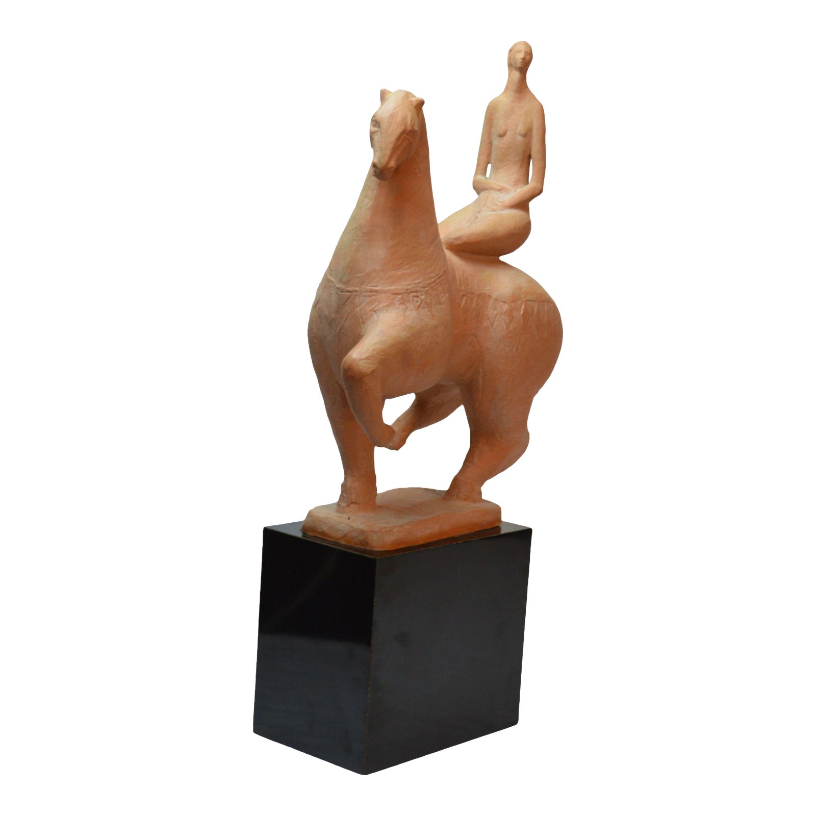 1960s austin productions ken green lady godiva terracotta horse figure sculpture