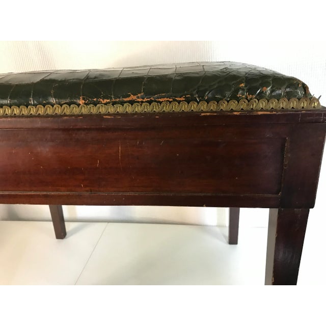 1930s Antique Bench Seat With Hidden Step Ladder | English Traditional Storage Bench For Sale - Image 9 of 12