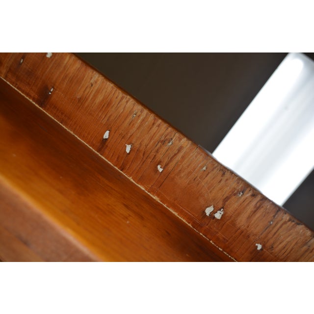 Goldenrod Antique Rustic Pine Work / Side Farmhouse Kitchen Table With Long Drawer For Sale - Image 8 of 18