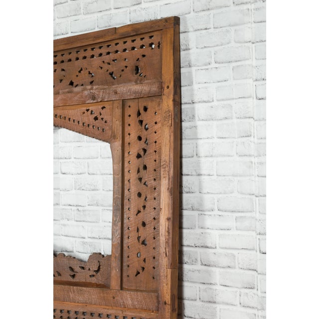 Javanese Architectural Panel with Carved Floral Motifs and Polychrome Accents For Sale In New York - Image 6 of 13