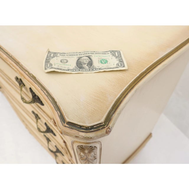 Baker Furniture Company Shabby Chic Gold Decorated Off White Painted French Provincial Dresser For Sale - Image 4 of 13