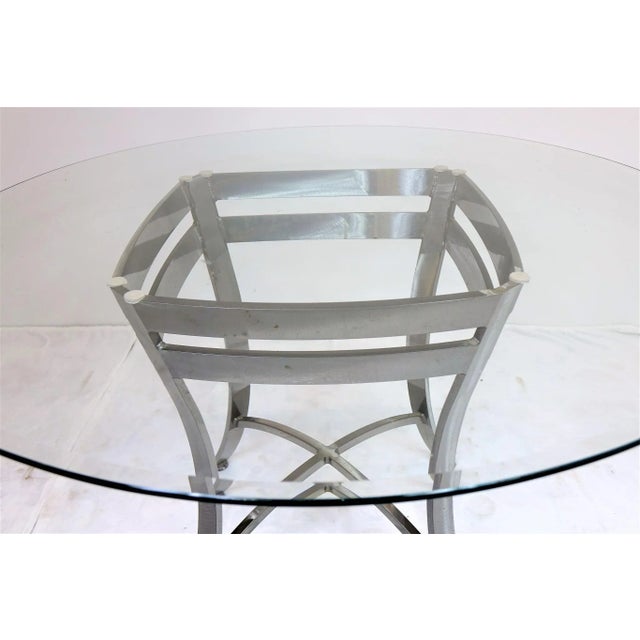 1990s Modern Metal and Glass Table and 4 Chairs - Set of 5 For Sale - Image 6 of 13