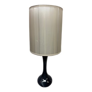 Long Neck Deep Blue Table Lamp For Sale