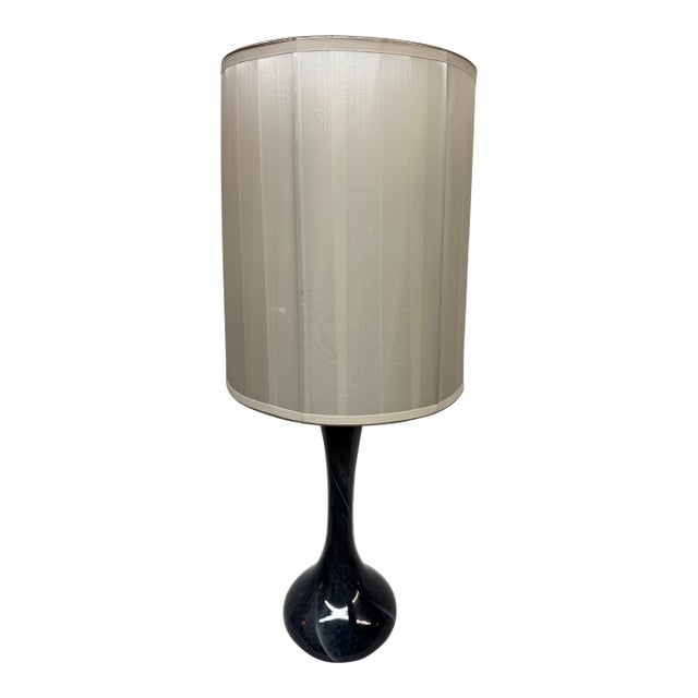 Long Neck Deep Blue Table Lamp For Sale
