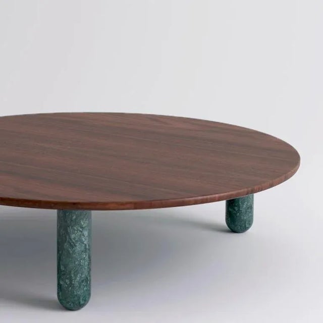 Contemporary Large Round Green Marble Sunday Coffee Table by Jean-Baptiste Souletie For Sale - Image 3 of 8