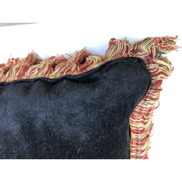 Textile Vintage Santa With Children Needlepoint Pillow For Sale - Image 7 of 8