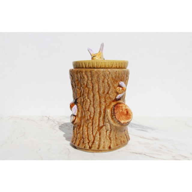 1950s Portuguese Palissy Ware Faux Bois Honey Pot For Sale - Image 6 of 13