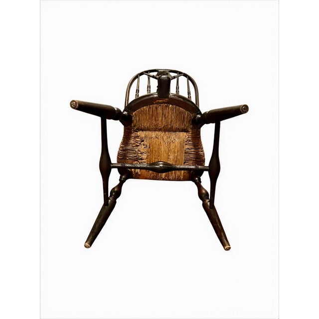 Antique 19th Century Windsor Side Chair- Rush Seat For Sale - Image 9 of 11