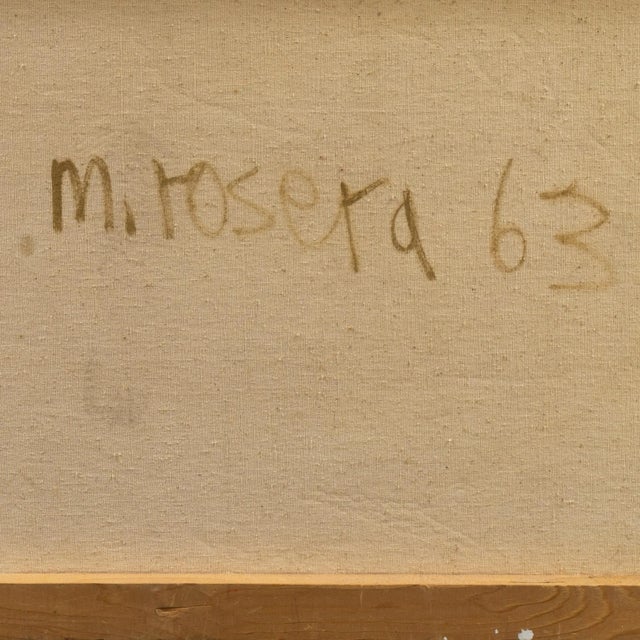 Textile 'Abstract in Coral and Ivory' by M. Rosera, 1963, Mid-Century Modernist Abstraction in Warm Colors For Sale - Image 7 of 8