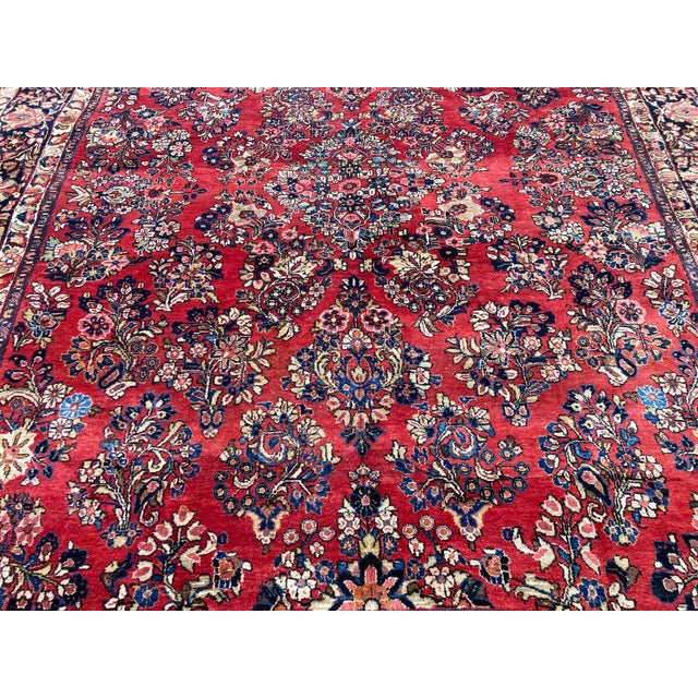 Red Vintage Sarouk Rug, 1920s For Sale - Image 8 of 18