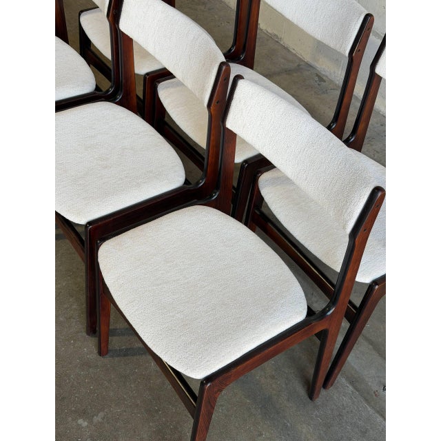 1960s Rosewood Dining Chairs in Style of Erik Buch Mid-Century Modern Sculptural Seating Set of 6 Denmark 1960s For Sale - Image 5 of 13