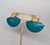 American Vintage 1980s Signed Monet Goldtone Green Marbled Pierced Earrings-2 Pieces For Sale - Image 3 of 8