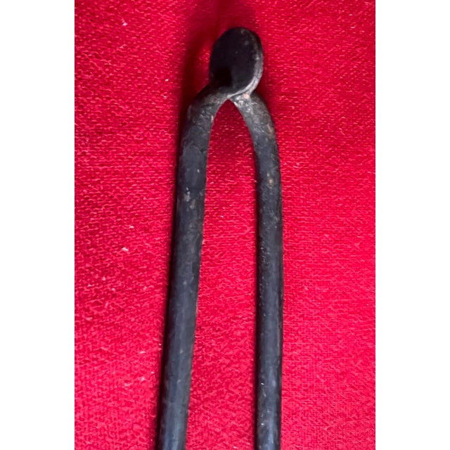 Black Antique Early 19th Century American Federal Brass & Iron Fireplace Tool - Tongs For Sale - Image 8 of 12