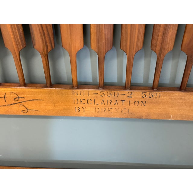 Mid 20th Century Walnut Kipp Stewart Declaration Drexel Full or Queen Headboard For Sale - Image 5 of 6