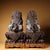 Late 20th Century Pair of Gilt Bronze Cloisonné Enamel Guardian Lion Figures on Stands For Sale - Image 4 of 9