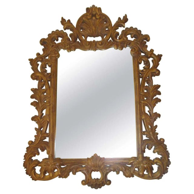 Vintage Mid 20th Century Gold Ornate Mirror For Sale - Image 9 of 9