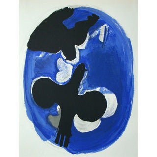 Georges Braque, Two Birds on a Blue Background, 1955, Original Lithograph For Sale