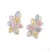 Art Deco 6.61ct Sapphire Rainbow Cluster Stud Earrings With Diamonds in 14k Yellow Gold- A Pair For Sale - Image 3 of 8