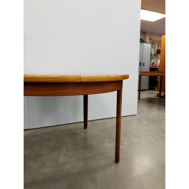 Vintage Mid Century Modern Teak Extendable Dining Table For Sale - Image 9 of 12