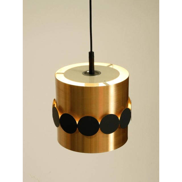 Original 1960s Space Age Pendant Lamp by Doria, Made of Copper-Anodized Aluminum and Black and White Lacquered Metal from Doria Leuchten For Sale - Image 10 of 18