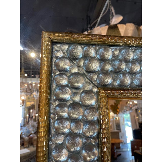 Modern Murano Glass & Brass Bubble Mirror For Sale - Image 4 of 11