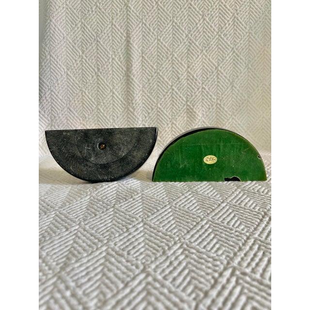 Metal Vintage Andrea by Sadek Brass and Marble Caduceus Bookends - A Pair For Sale - Image 7 of 9