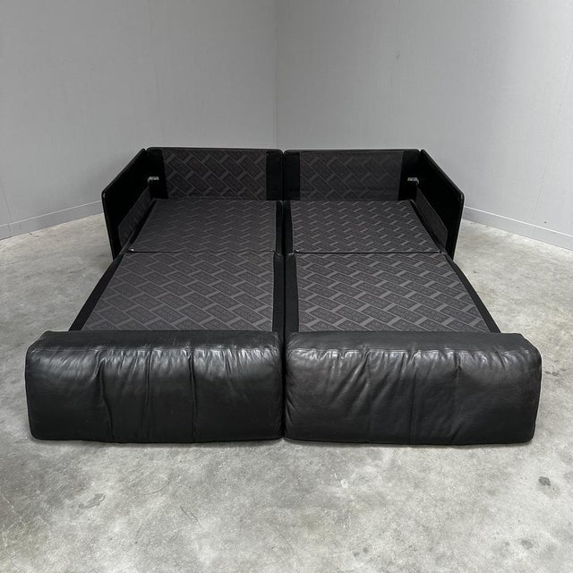 DS-76 Modular Sofa in Black Leather from de Sede, Switzerland, 1970s, Set of 2 For Sale - Image 9 of 13