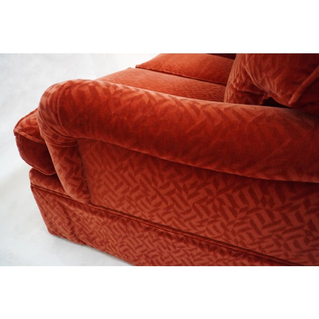 Red Custom Upholstered Loveseat in Eclat Knoll Mohair For Sale - Image 8 of 10