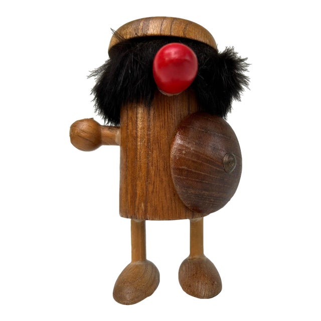 Mid 20th Century Wooden Kreiss Corp Viking Figurine For Sale