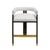 Matthew Izzo Home Cruise Espresso and Brass Ferrule Counter Stool With White Performance Linen For Sale In New York - Image 6 of 6