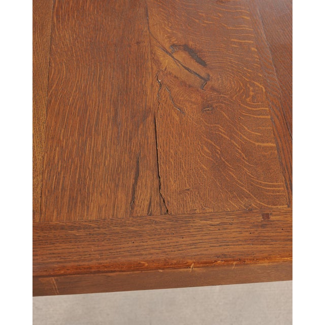 Country French Provincial Oak Farmhouse Trestle Dining Table 10 Ft For Sale - Image 13 of 18