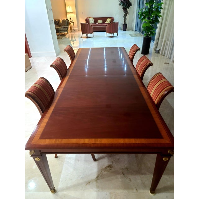 Wood Vintage Kindel "National Trust" Mahogany Extention Banquet Dining Room Table For Sale - Image 7 of 12