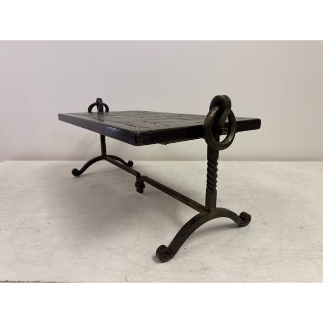 Brutalist Iron and Tile Topped Coffee Table, 1970s For Sale - Image 11 of 18