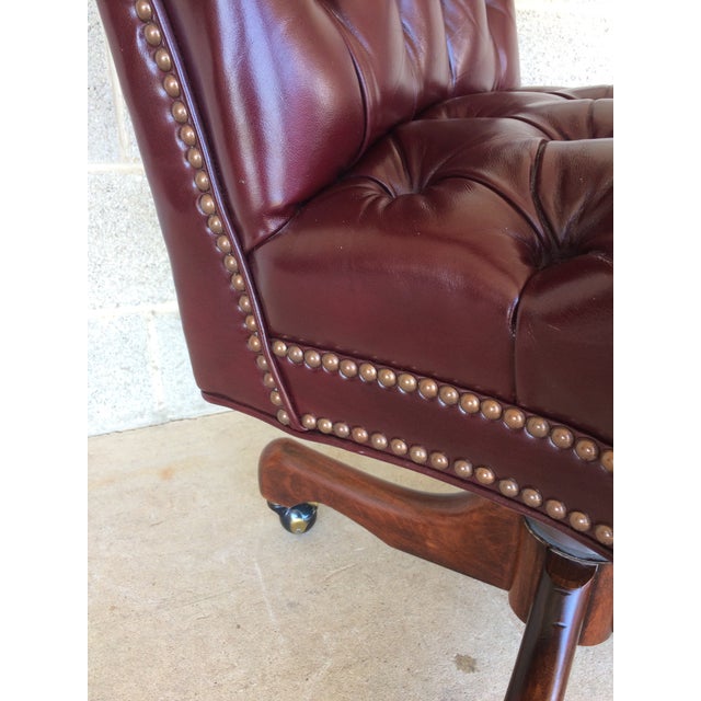 Fairfield Burgundy Leather Desk Chair Chairish