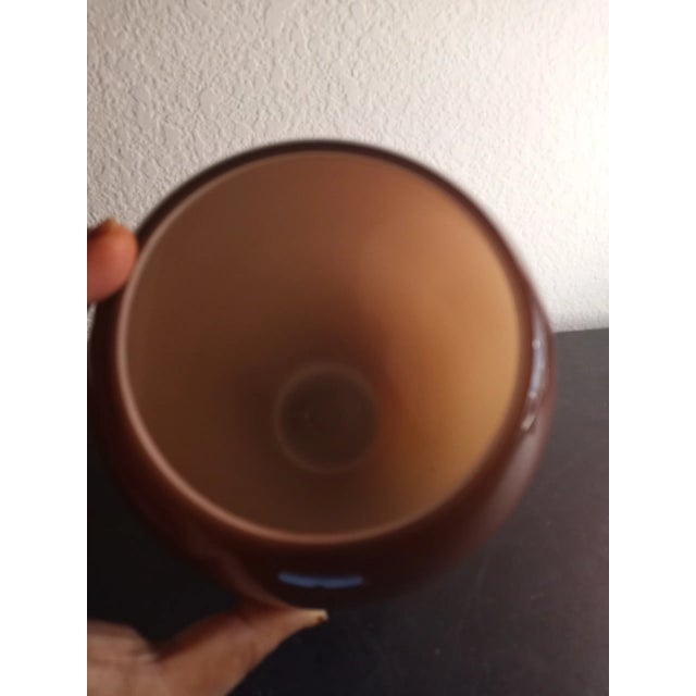 1980s Hand Blown Brown Ombre Encased Glass Vase For Sale - Image 4 of 6