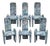 Postmodern Sculptural High-Back Dining Chairs in Abstract Upholstery, Set of 6 For Sale