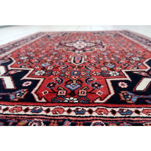 1940s, Vintage Persian Hamadan Rug 4' X 5' For Sale - Image 4 of 12