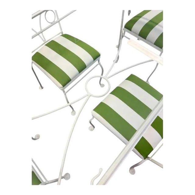 Vintage Wrought Iron Dining Set – Painted Benjamin Moore Mountain Peak White For Sale - Image 4 of 10