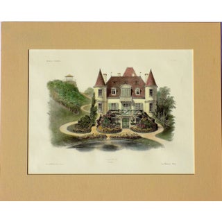 Villa Nueve, Touraine, France - Original Lithograph, 1860 For Sale