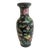 Vintage Chinese Famille Noire Porcelain Baluster Vase 12.5" Tall For Sale