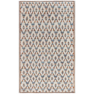 Doris Leslie Blau Midcentury Moroccan Geometric Handmade Wool Rug For Sale