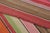 Textile Vintage Frazada Square Kilim in Vibrant Polychrome Striped Pattern - Rug & Kilim For Sale - Image 7 of 7