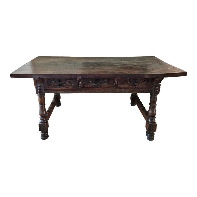 Large 17th Spanish Colonial Trestle Table With Iron Hardware For Sale