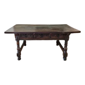 Large 17th Spanish Colonial Trestle Table With Iron Hardware
