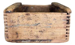 Early 20th Century Handcrafted Primitive Dovetail Wooden Storage Box